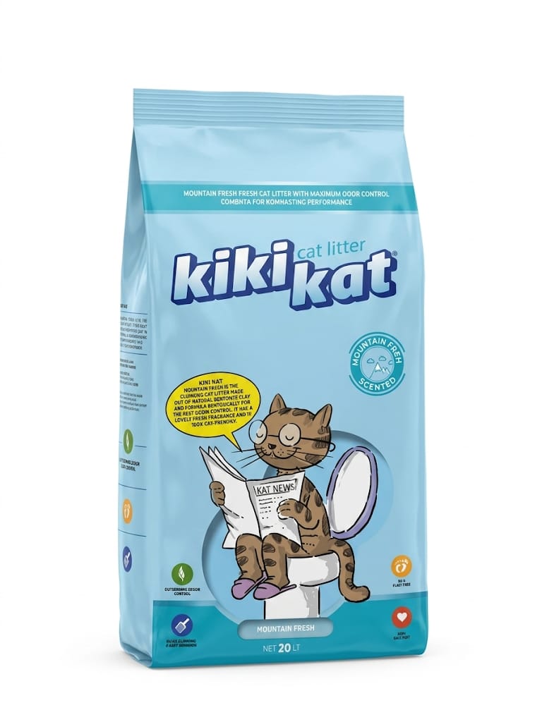 Kiki Kat White Bentonite Clumping Cat mountain fresh Litter (20l