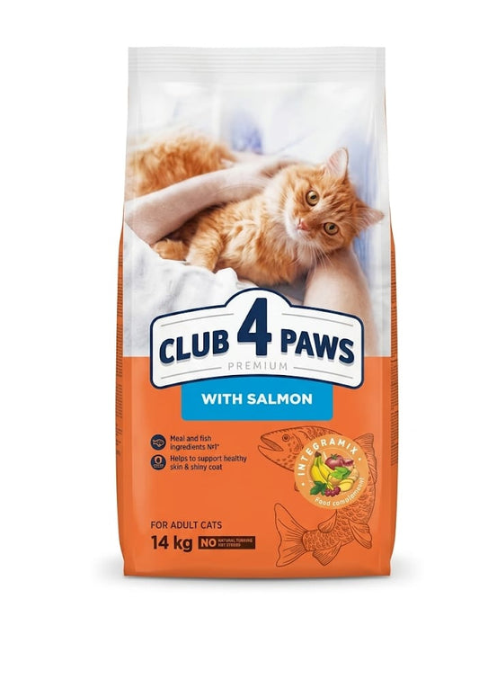 CLUB 4 PAWS SALMON DRY FOOD 14KG