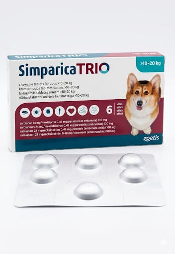 Simparica Trio Chewable Tablet for Dogs (10- 20 Kg) X 1 Tabletto to teat insects and worms