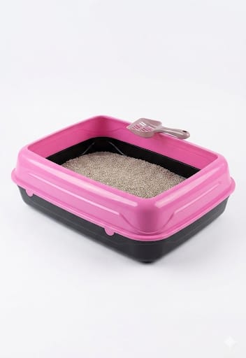 litter box and dustpan different colors