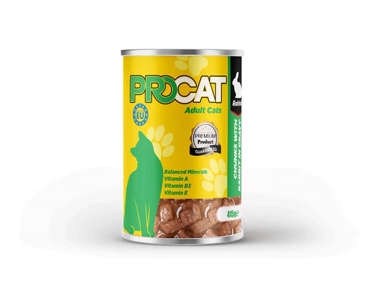Pro Cat Wet Food For Adult in Chunks in Gravy with rabbit 415G