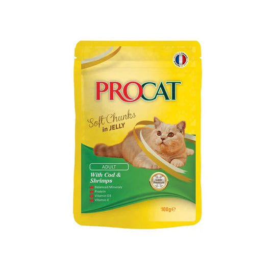 Procat Pouches - Wet Food - Shrimp - 100 Gm -
