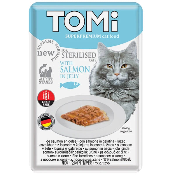 Tomi Pouch Salmon in Egg Jelly sterilised cat 100g