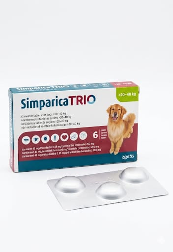 Simparica Trio Chewable Tablet for Dogs (20 - 40 Kg) X 1 Tabletto to teat insects and worms