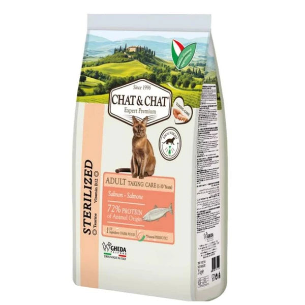 Expert Chat & Chat Care Adult Sterilized Cat Food with Salmon 2 Kg