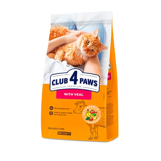 CLUB 4 PAWS Premium With Veal Adult Cats Dry Food900g